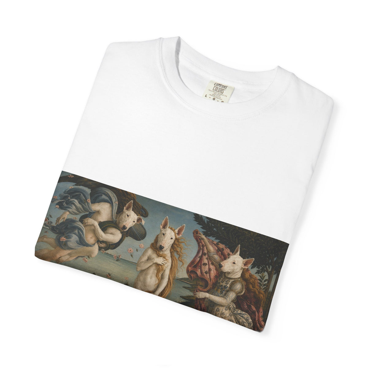 Bull Terrier The Birth of Venus — after Sandro Botticelli, c.1485 | Garment-Dyed Tee