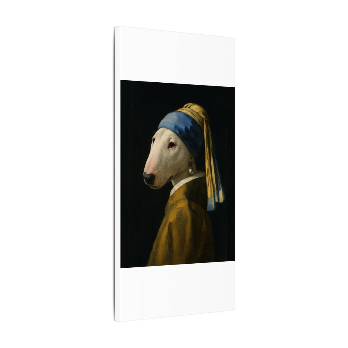 Bull Terrier Girl with a Pearl Earring — after Johannes Vermeer, c.1665 | Canvas