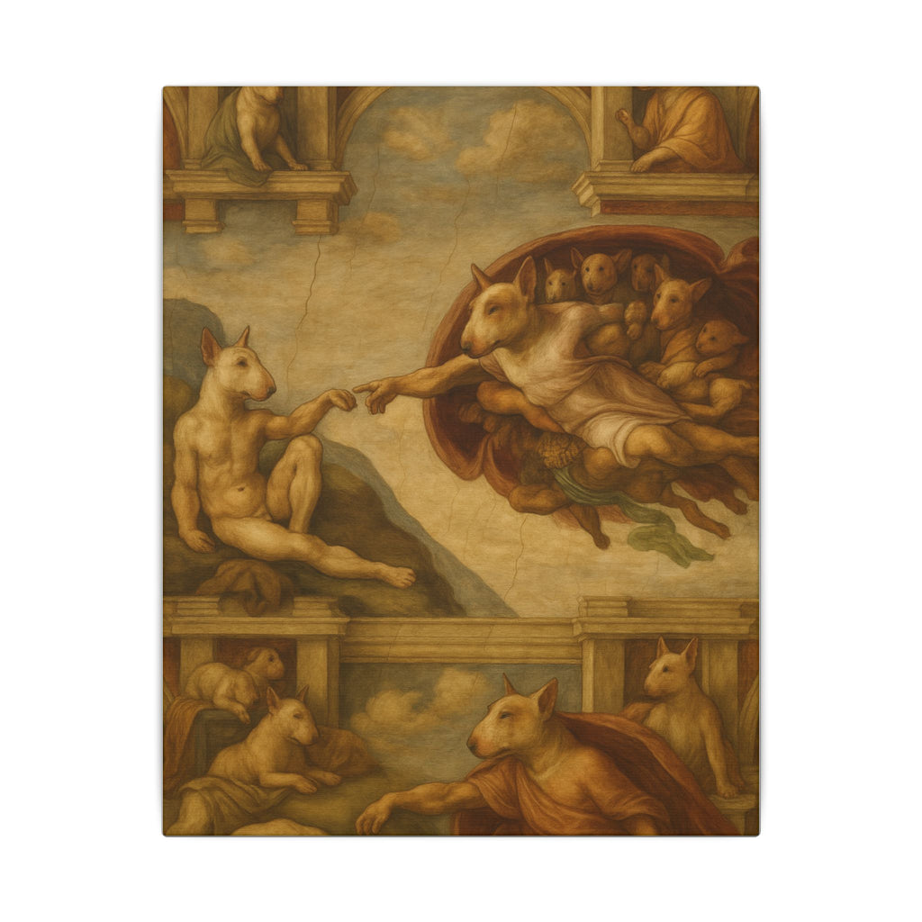 Bull Terrier The Creation of Adam — after Michelangelo, 1512 | Canvas