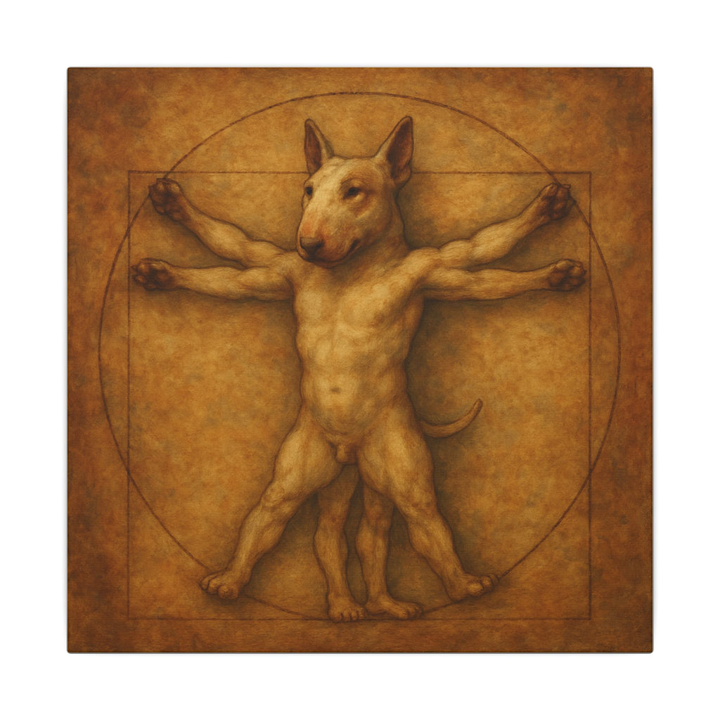 Bull Terrier Vitruvian Man — after Leonardo da Vinci, c.1490 | Canvas