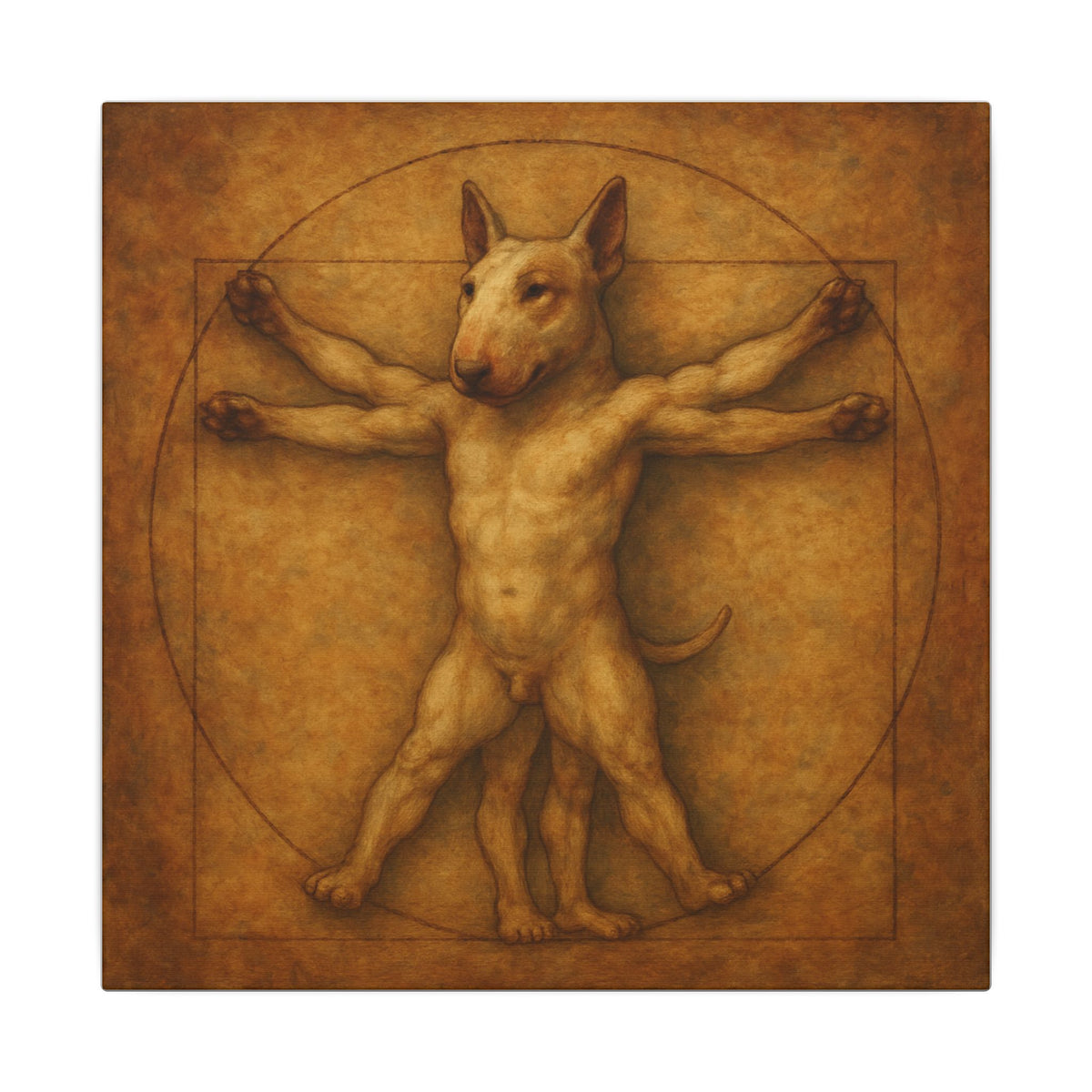 Bull Terrier Vitruvian Man — after Leonardo da Vinci, c.1490 | Canvas