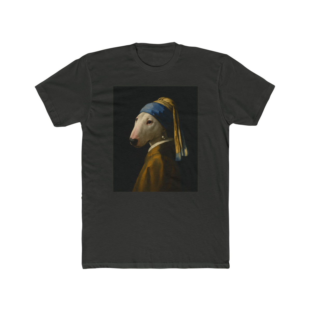 Bull Terrier Girl With A Pearl Earring — after Johannes Vermeer, c.1665 | Tee