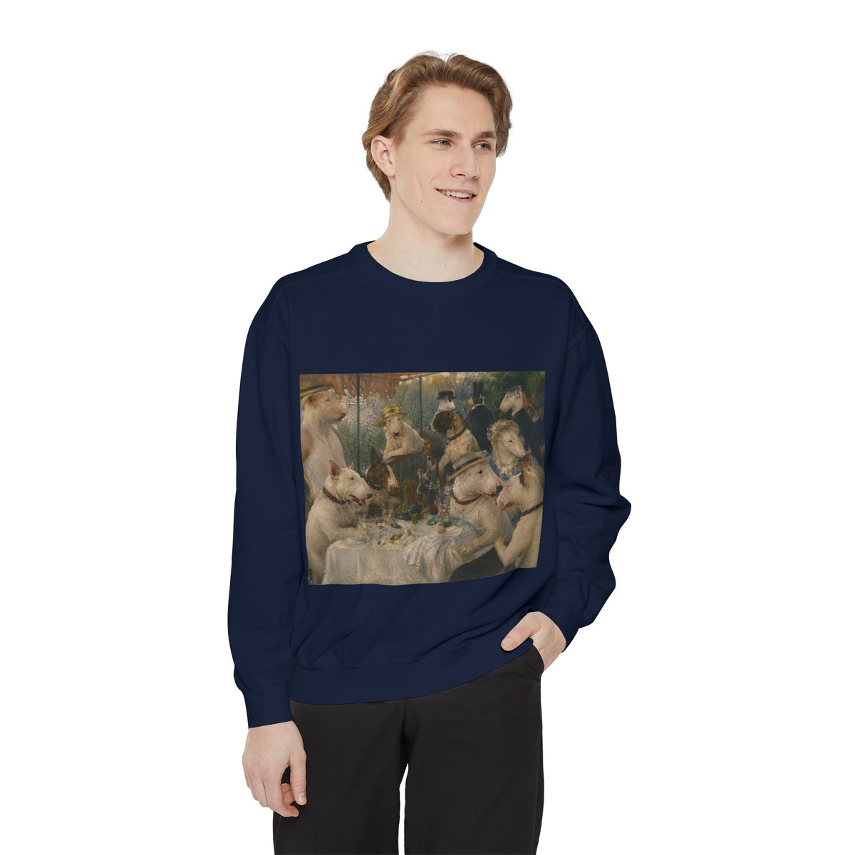 Bull Terrier Luncheon of the Boating Party — after Pierre-Auguste Renoir, 1881 | Crewneck