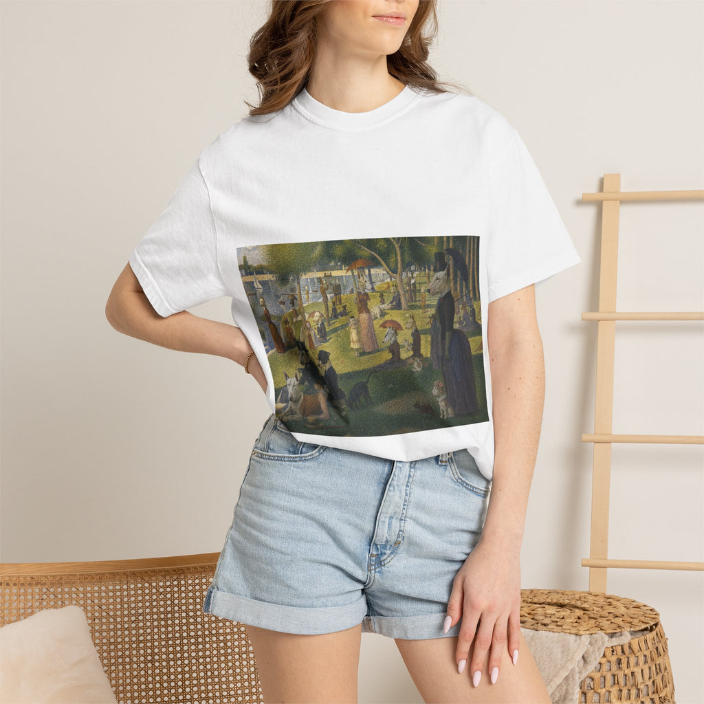 Bull Terrier A Sunday Afternoon on La Grande Jatte — after Georges Seurat, 1886 | Garment-Dyed Tee