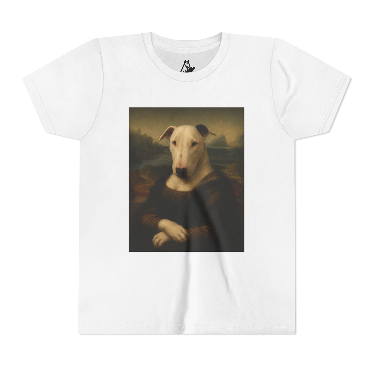 Bull Terrier Mona Lisa — after Leonardo da Vinci, c.1503 | Youth Tee