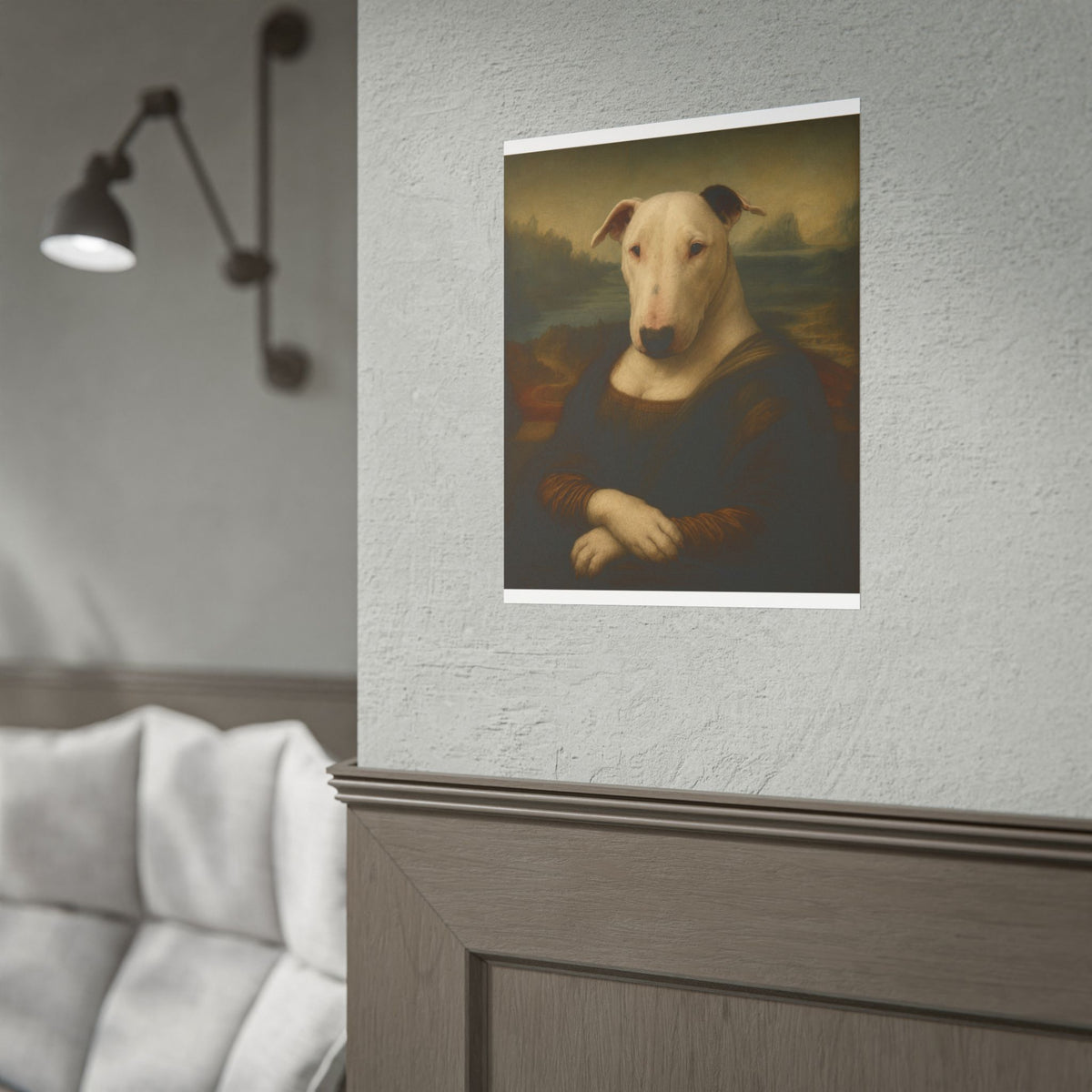 Bull Terrier Mona Lisa — after Leonardo da Vinci, c.1503 | Poster