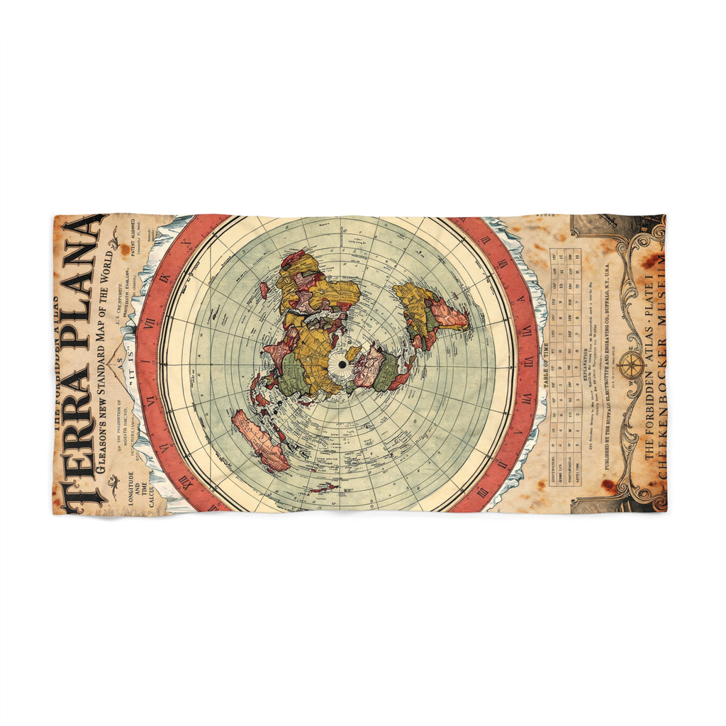 Terra Plana, The Forbidden Atlas Plate I | Beach Towel
