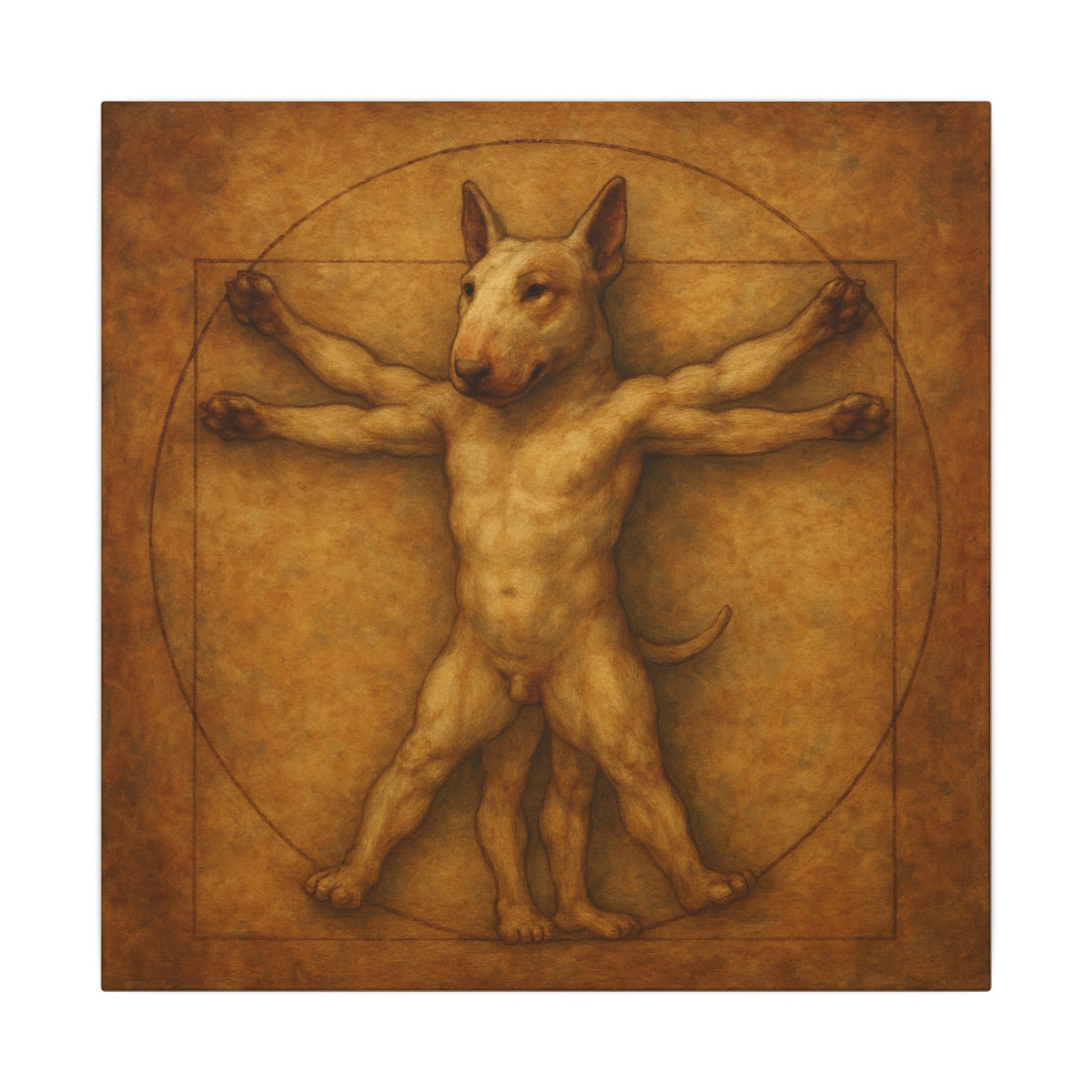 Bull Terrier Vitruvian Man — after Leonardo da Vinci, c.1490 | Canvas