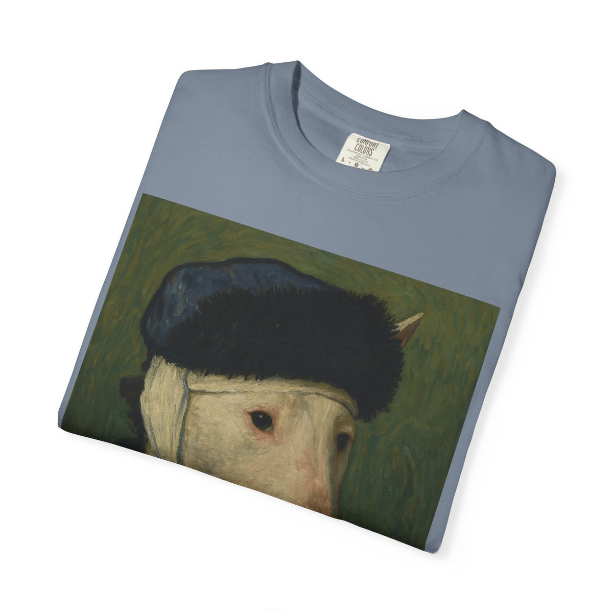 Bull Terrier Self-Portrait with Bandaged Ear — after Vincent van Gogh, 1889 | Garment-Dyed Tee