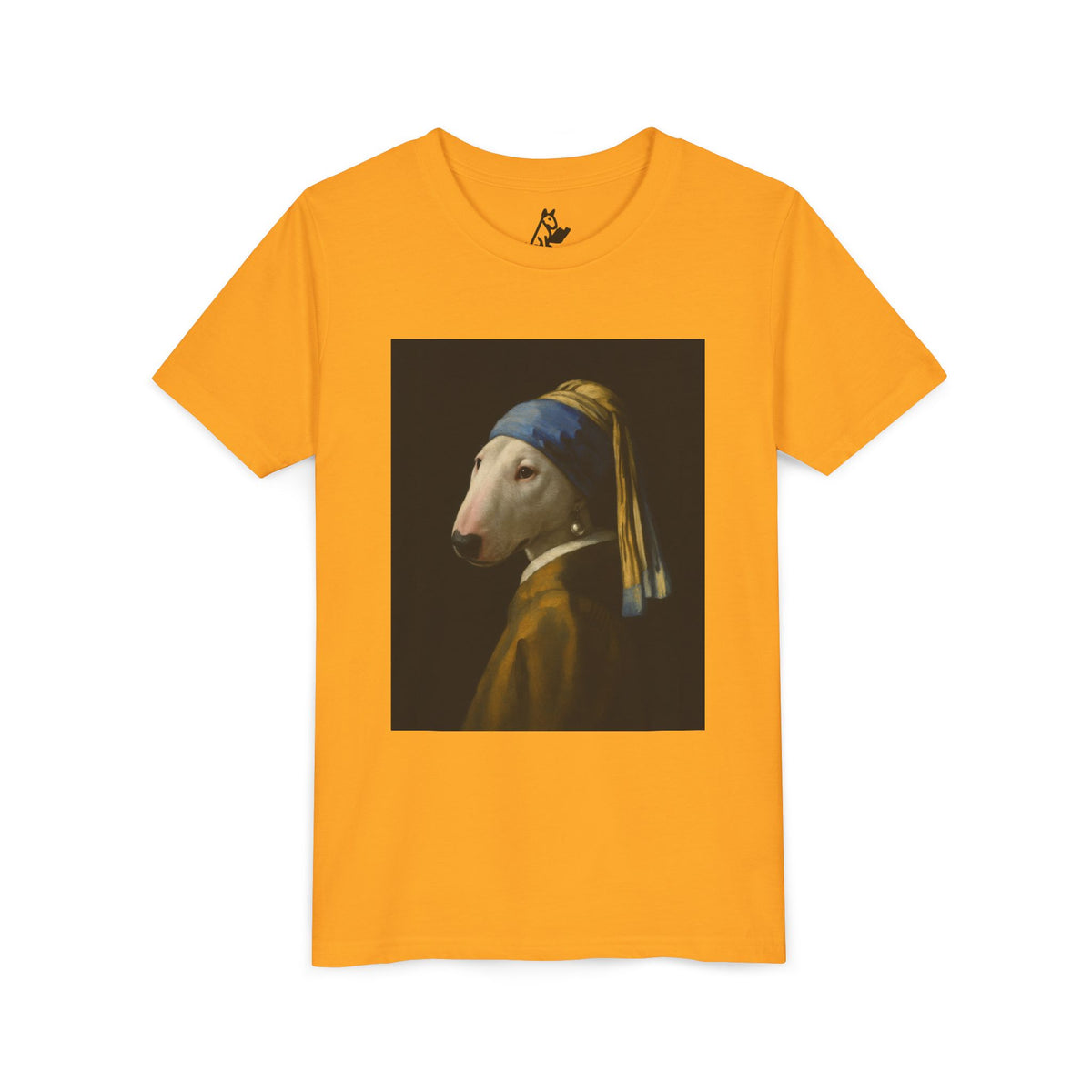 Bull Terrier Girl with a Pearl Earring — after Johannes Vermeer, c.1665 | Youth Tee