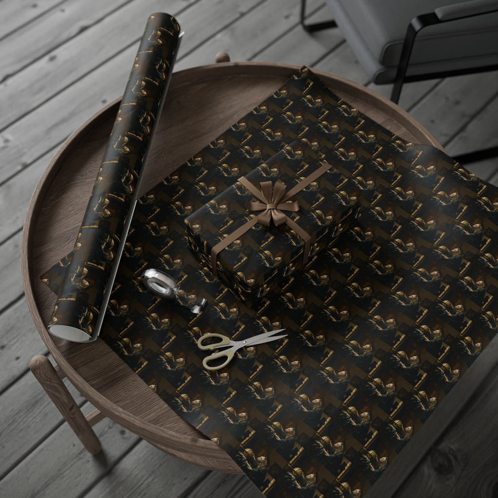Bull Terrier The Astronomer — after Johannes Vermeer, 1668 | Wrapping Paper