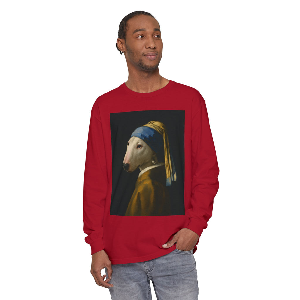 Bull Terrier Girl with a Pearl Earring — after Johannes Vermeer, c.1665 | Long Sleeve