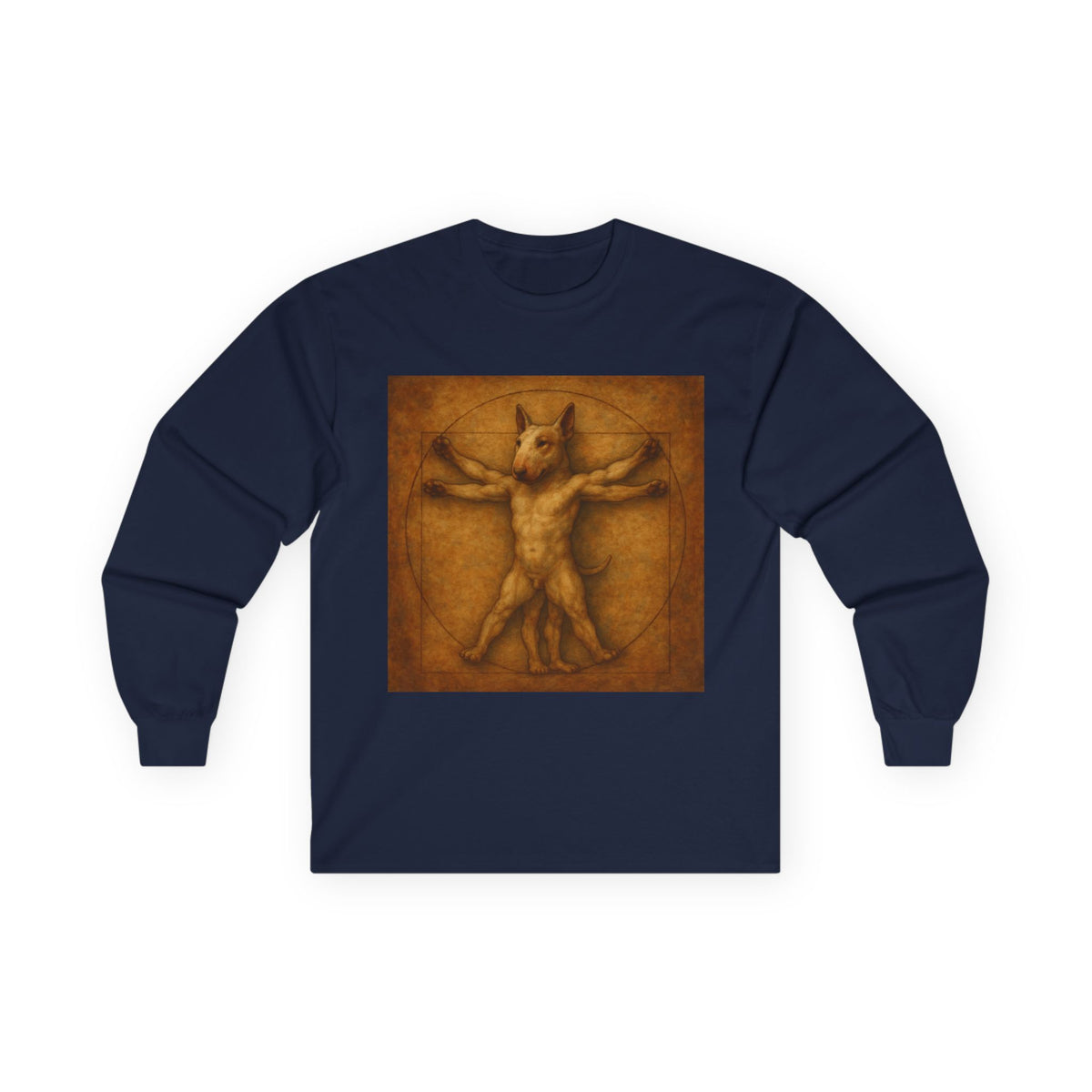 Bull Terrier Vitruvian Man — after Leonardo da Vinci, c.1490 | Long Sleeve