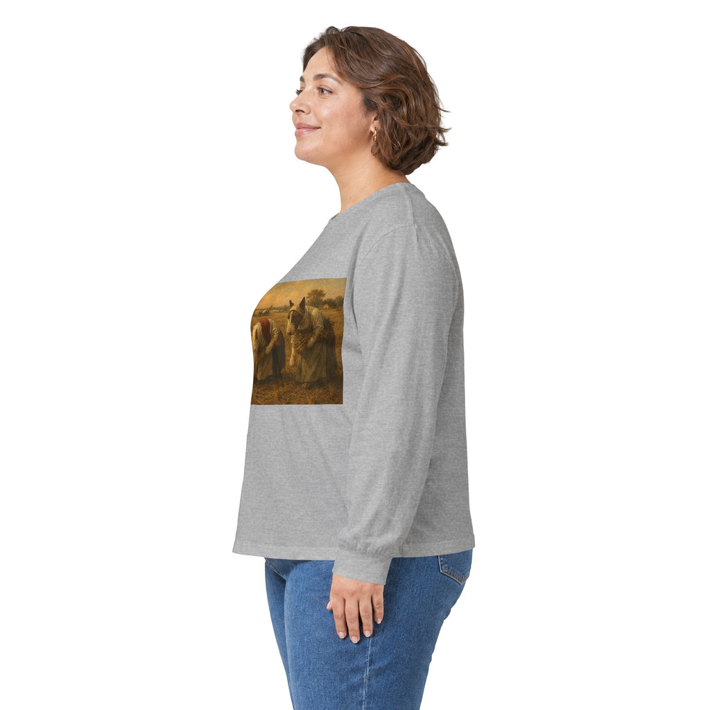 Bull Terrier The Gleaners — after Jean-Francois Millet, 1857 | Long Sleeve