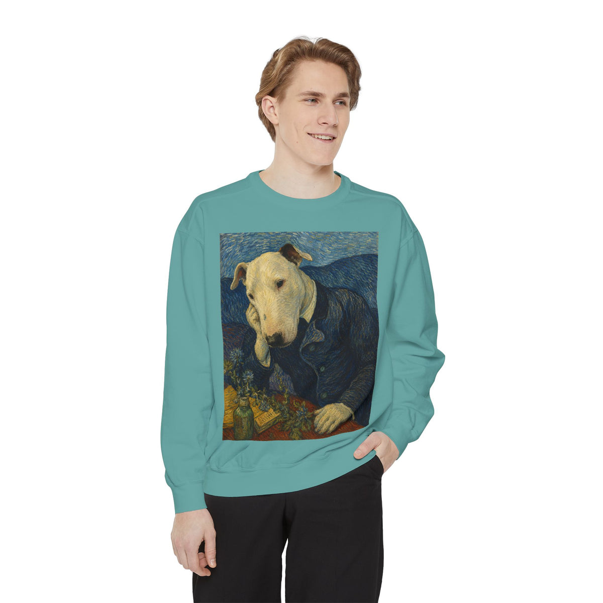 Bull Terrier Portrait of Doctor Gachet — after Vincent van Gogh, 1890 | Crewneck