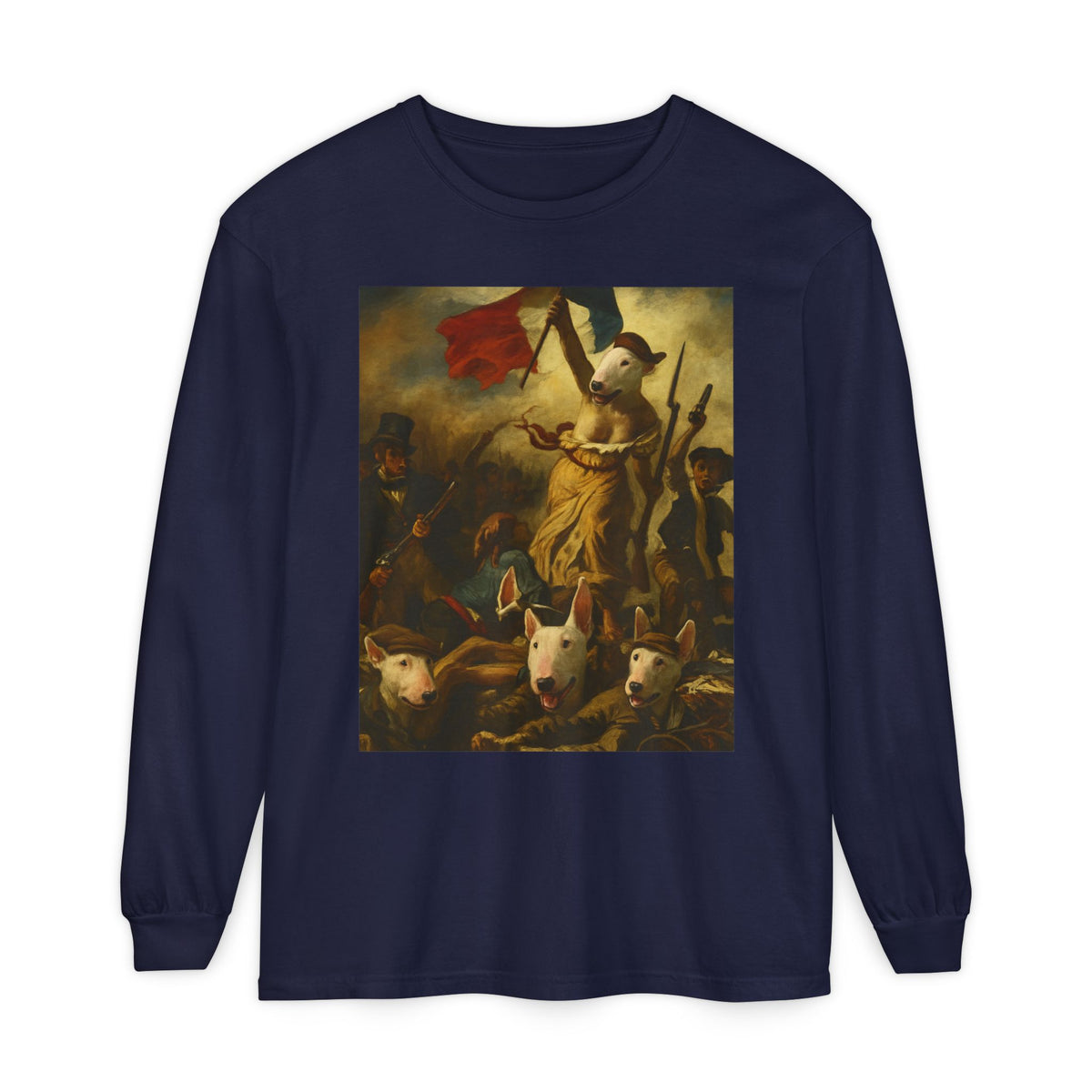 Bull Terrier Liberty Leading the People — after Eugene Delacroix, 1830 | Long Sleeve