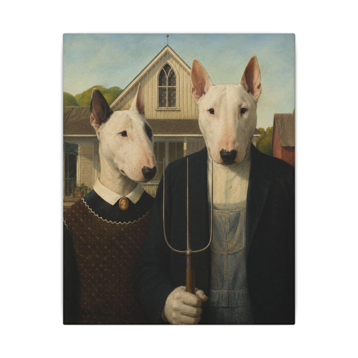 Bull Terrier American Gothic — after Grant Wood, 1930 | Canvas