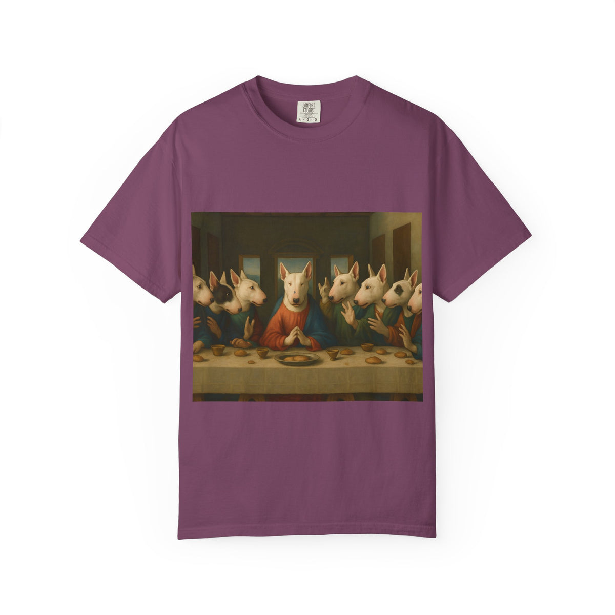Bull Terrier The Last Supper — after Leonardo da Vinci, 1498 | Garment-Dyed Tee