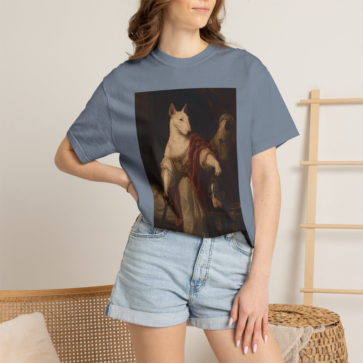 Bull Terrier Judith with the Head of Holofernes — after David Teniers the Younger, 1650s | Garment-Dyed Tee
