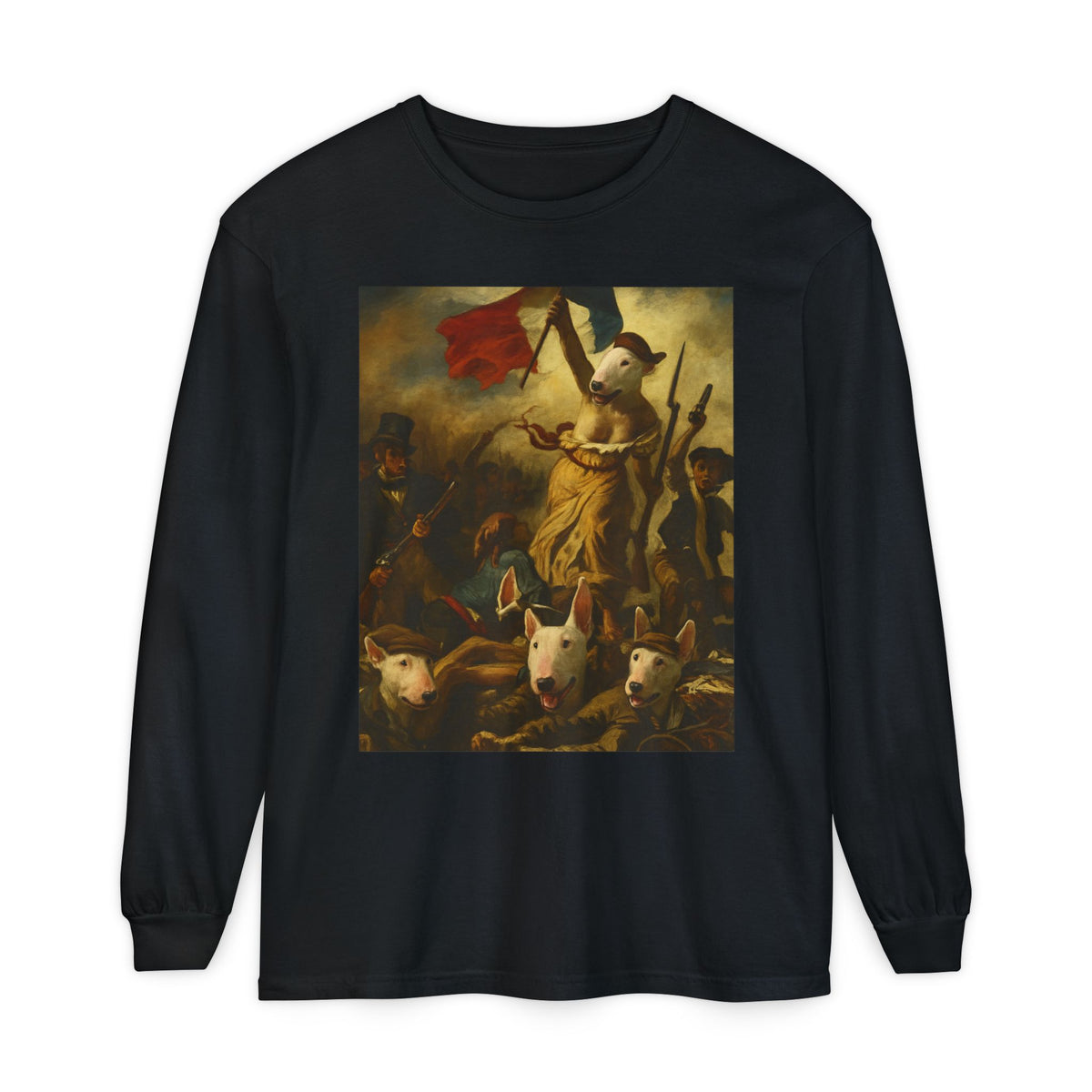 Bull Terrier Liberty Leading the People — after Eugene Delacroix, 1830 | Long Sleeve