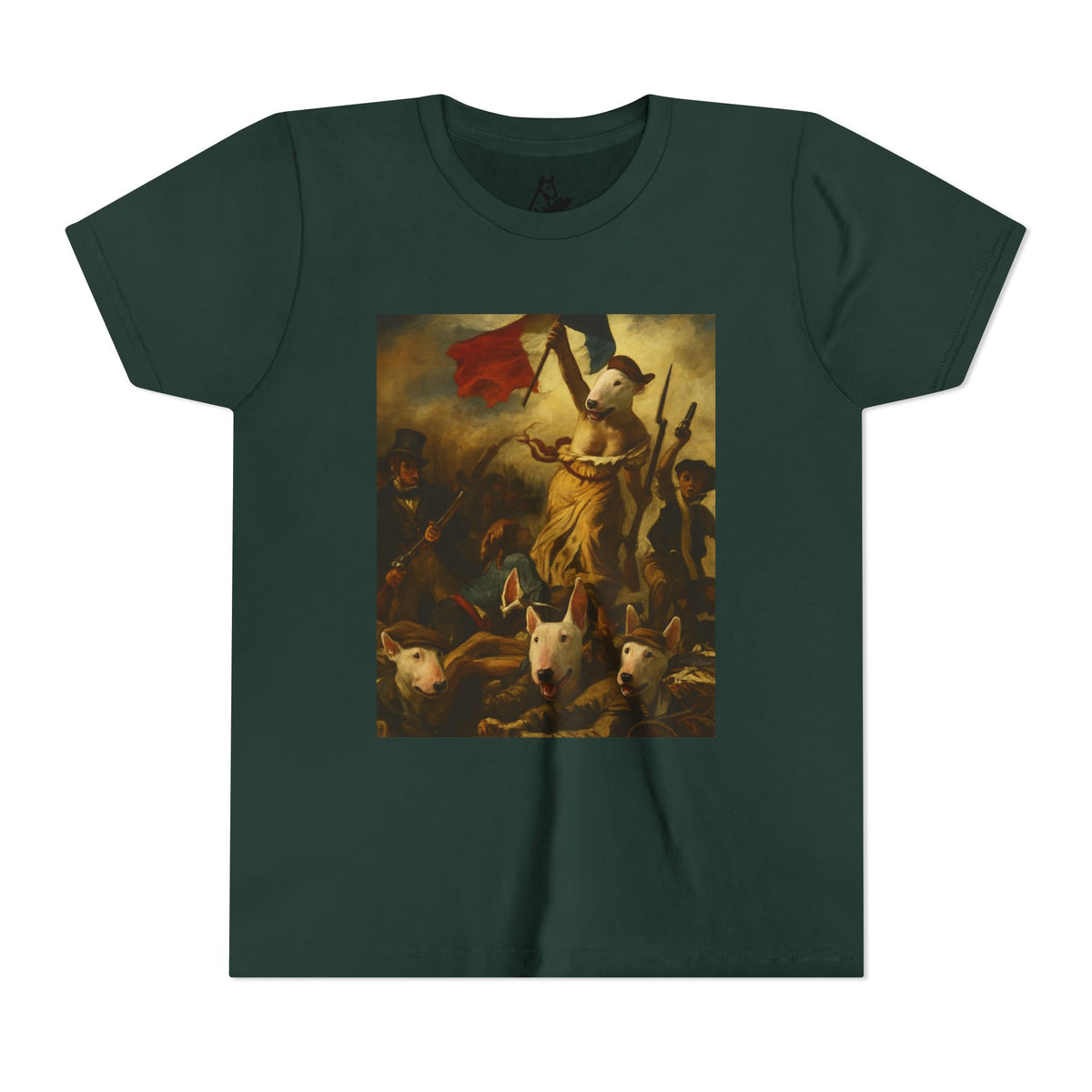 Bull Terrier Liberty Leading the People — after Eugene Delacroix, 1830 | Youth Tee
