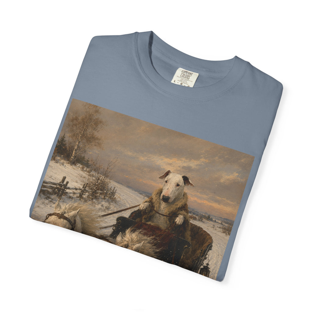 Bull Terrier Sleigh Ride — after Alfred Wierusz-Kowalski, c.1890 | Garment-Dyed Tee