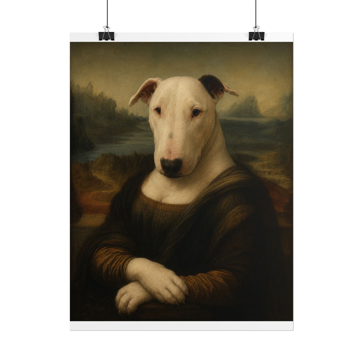 Bull Terrier Mona Lisa — after Leonardo da Vinci, c.1503 | Poster