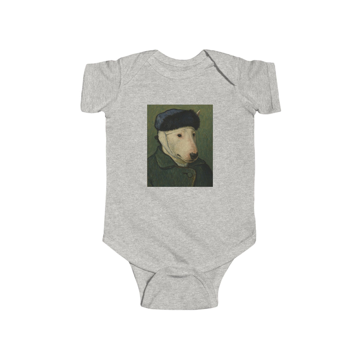 Bull Terrier Self-Portrait with Bandaged Ear — after Vincent van Gogh, 1889 | Bodysuit
