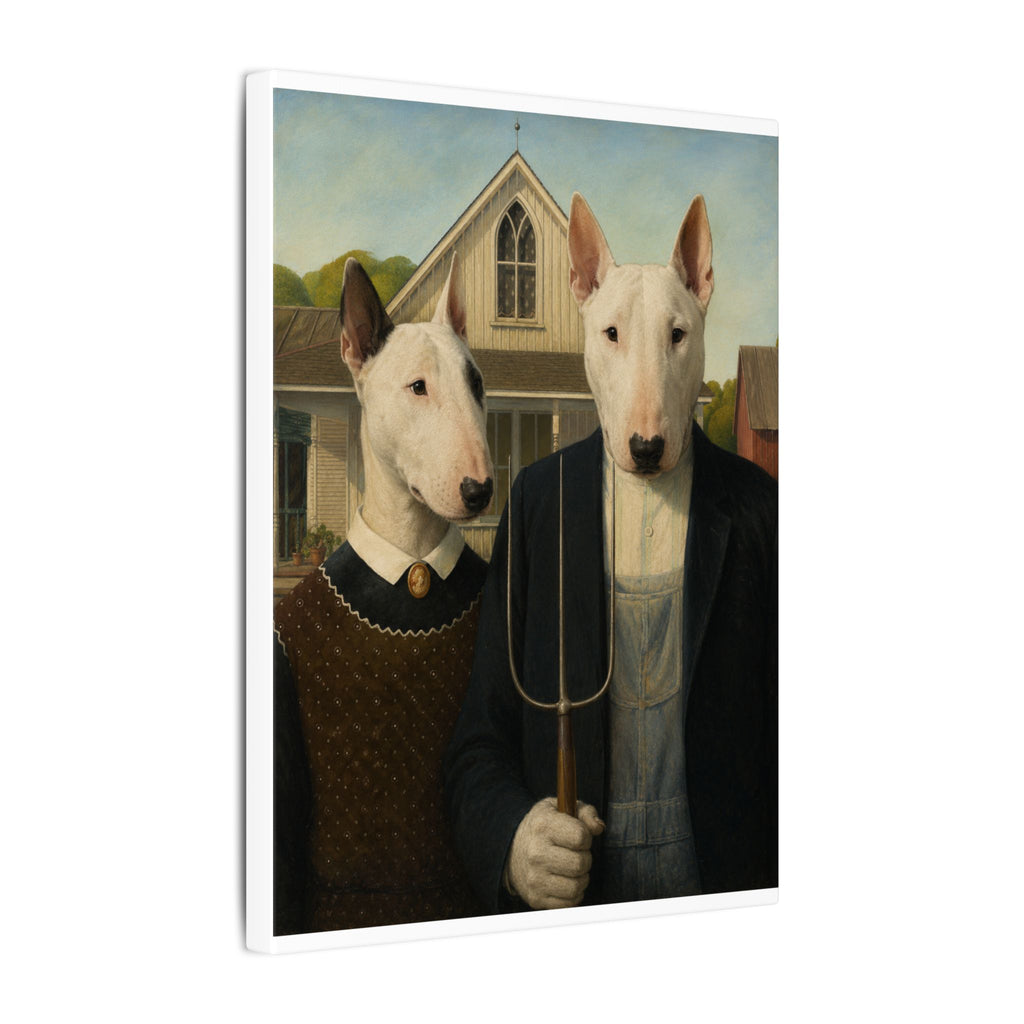 Bull Terrier American Gothic — after Grant Wood, 1930 | Canvas