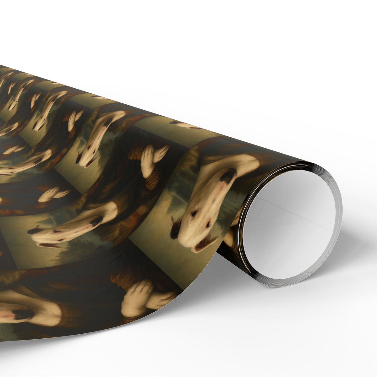Bull Terrier Mona Lisa — after Leonardo da Vinci, c.1503 | Wrapping Paper