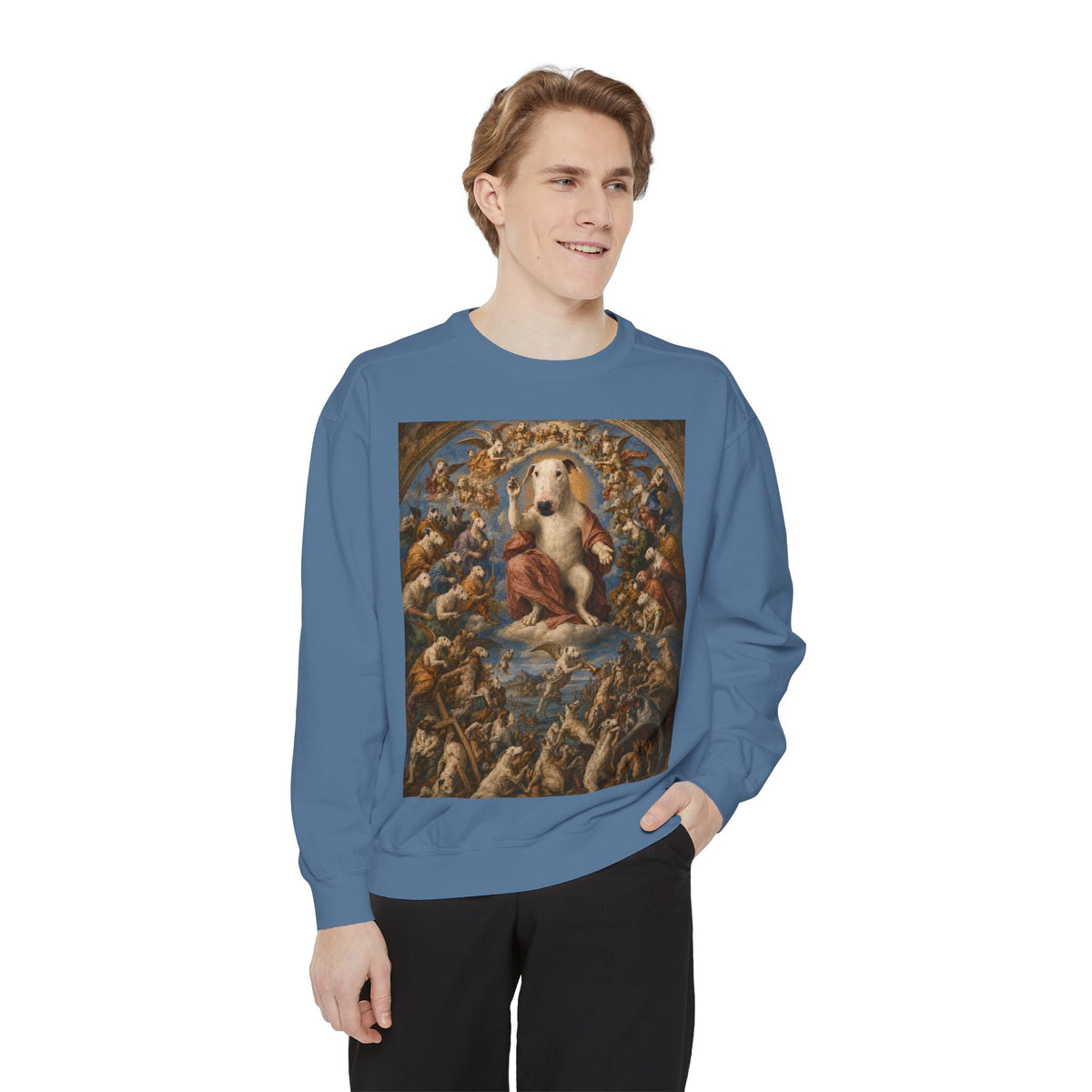 Bull Terrier The Last Judgement — after Michelangelo, 1541 | Crewneck