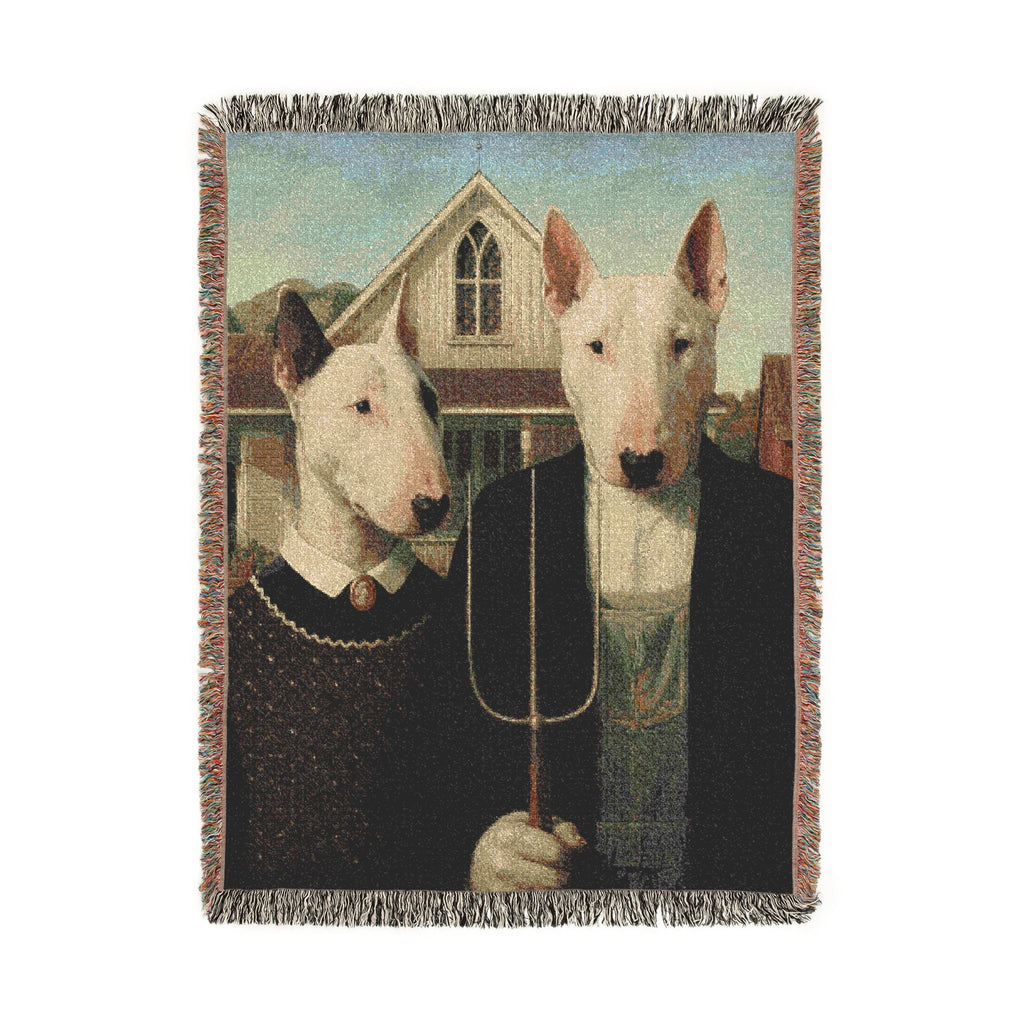 Bull Terrier American Gothic — after Grant Wood, 1930 | Blanket