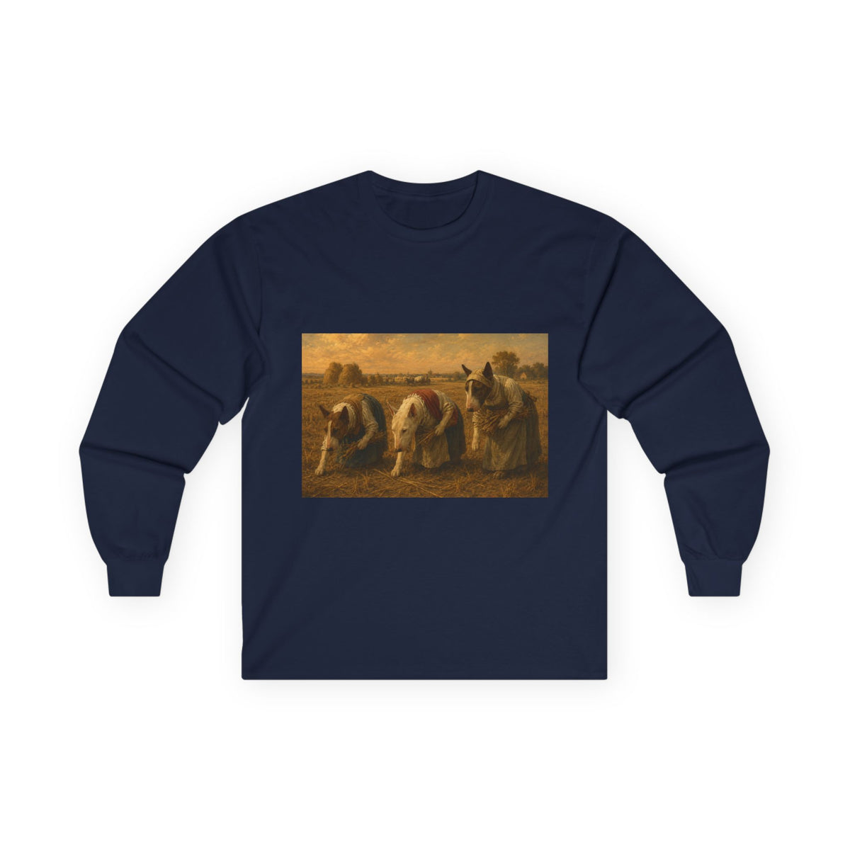 Bull Terrier The Gleaners — after Jean-Francois Millet, 1857 | Long Sleeve