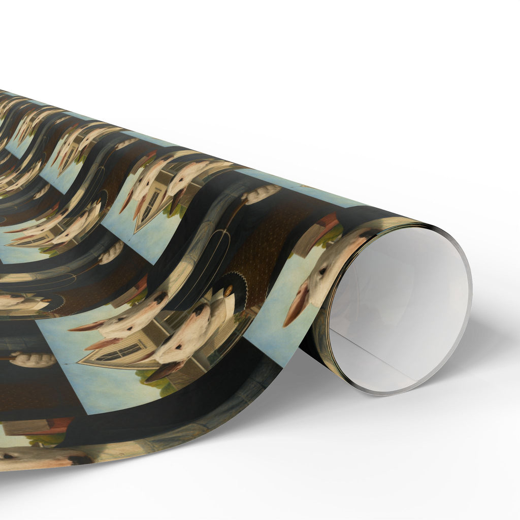 Bull Terrier American Gothic — after Grant Wood, 1930 | Wrapping Paper