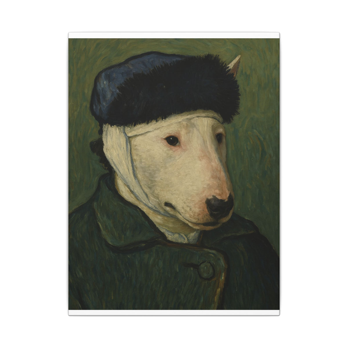 Bull Terrier Self-Portrait with Bandaged Ear — after Vincent van Gogh, 1889 | Canvas