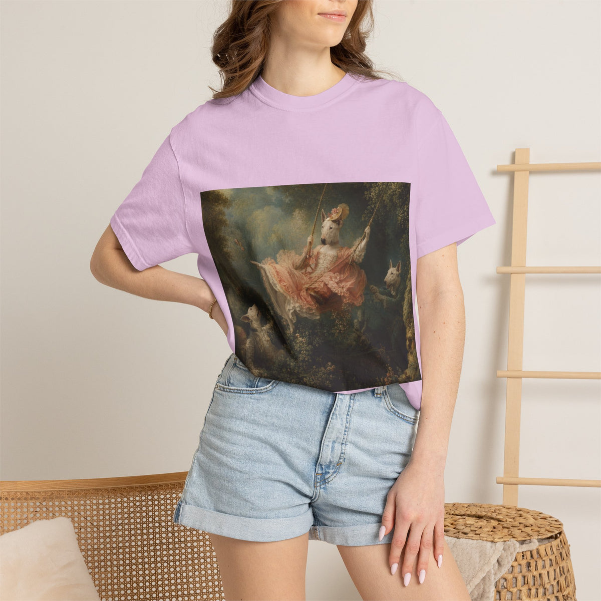 Bull Terrier The Swing — after Jean-Honore Fragonard, 1767 | Garment-Dyed Tee