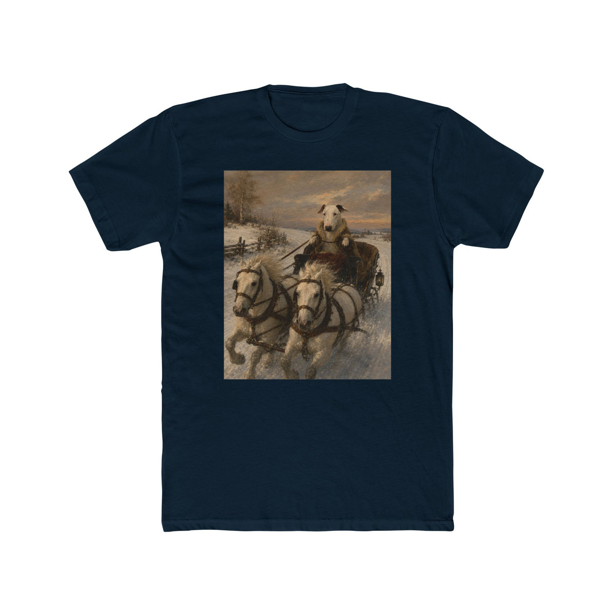 Bull Terrier Sleigh Ride — after Alfred Wierusz-Kowalski, c.1890 | Tee