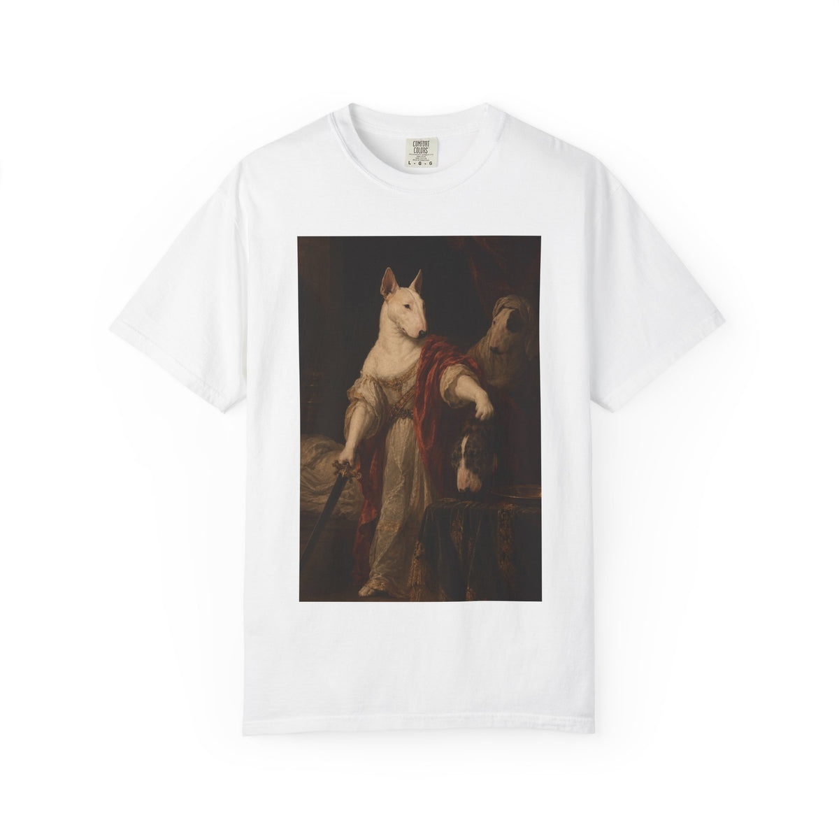 Bull Terrier Judith with the Head of Holofernes — after David Teniers the Younger, 1650s | Garment-Dyed Tee