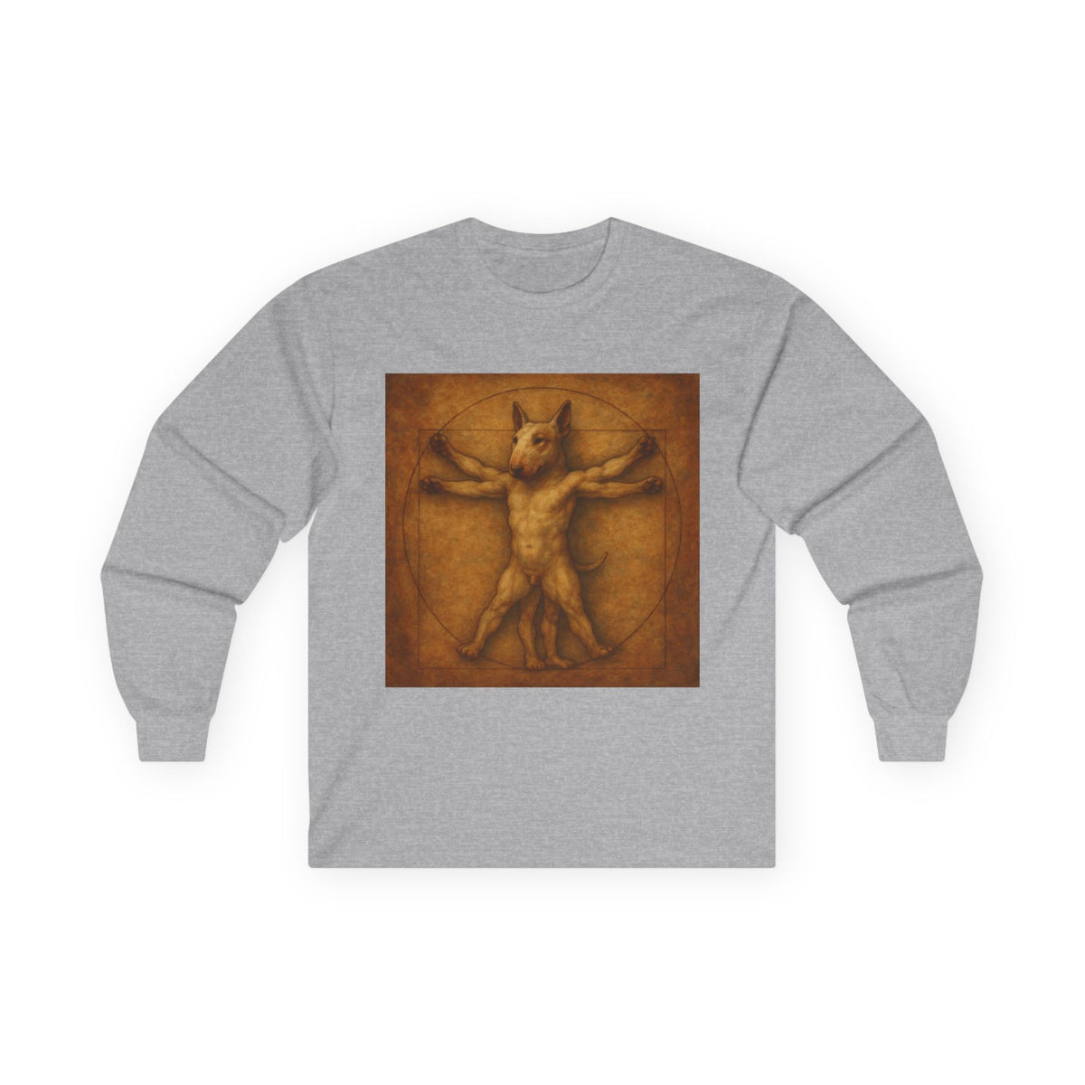 Bull Terrier Vitruvian Man — after Leonardo da Vinci, c.1490 | Long Sleeve