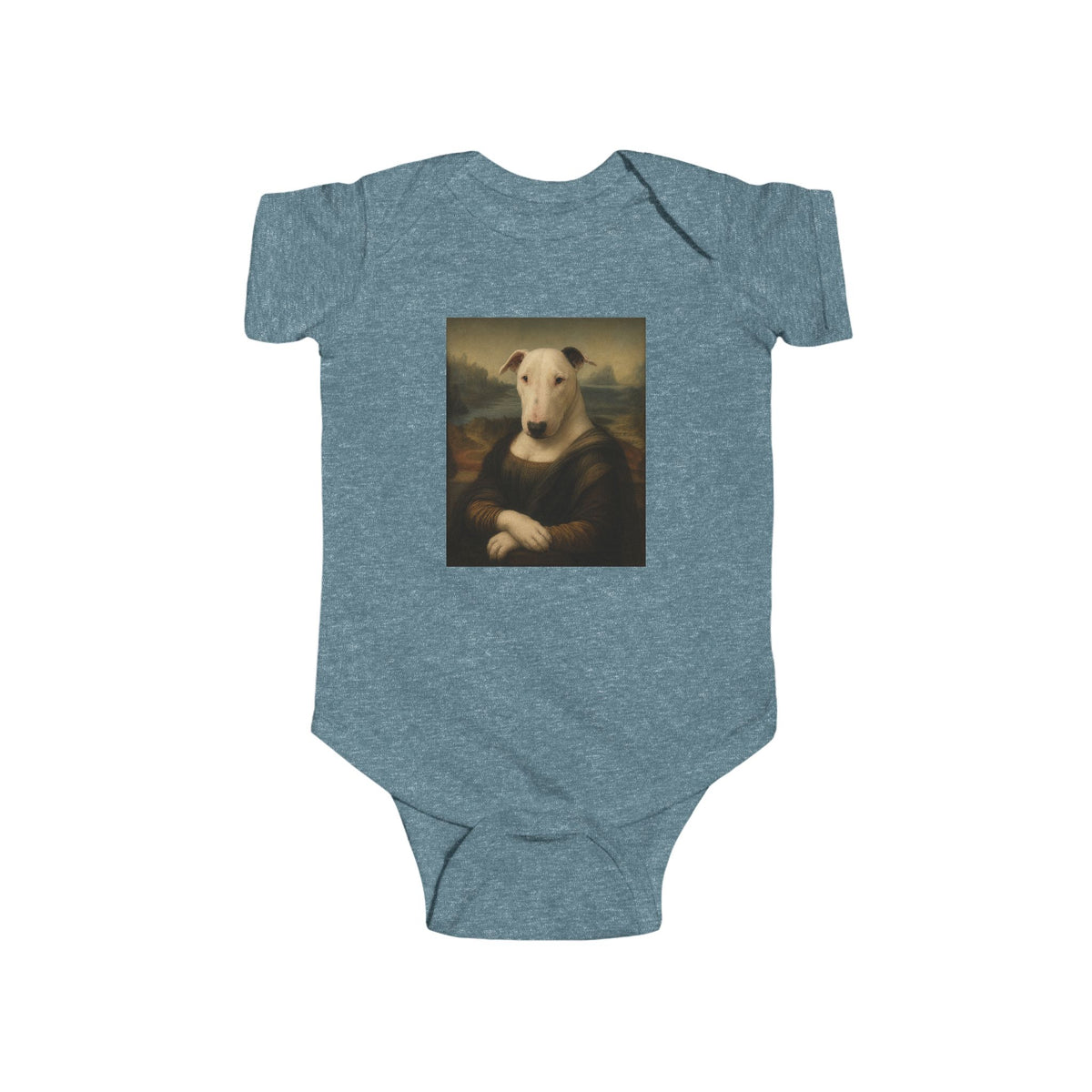 Bull Terrier Mona Lisa — after Leonardo da Vinci, c.1503 | Bodysuit