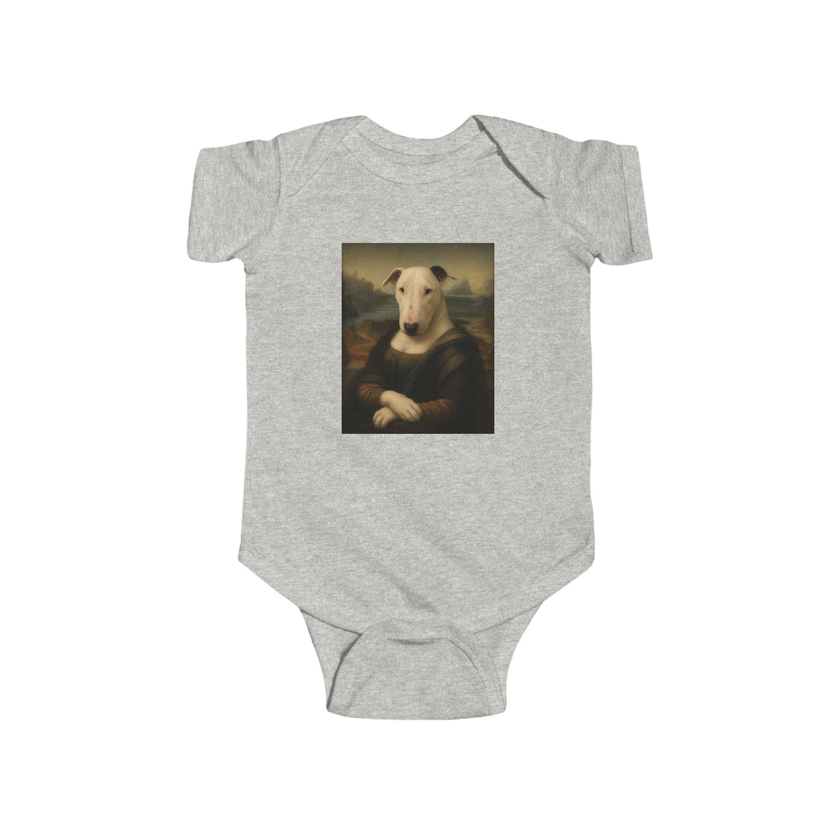 Bull Terrier Mona Lisa — after Leonardo da Vinci, c.1503 | Bodysuit