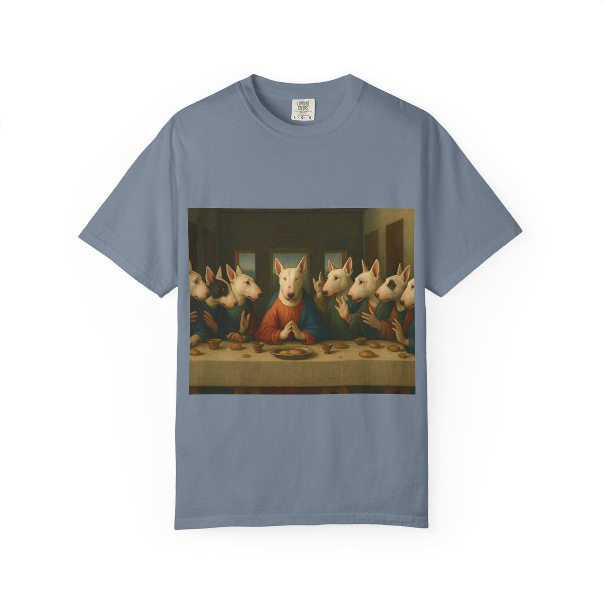 Bull Terrier The Last Supper — after Leonardo da Vinci, 1498 | Garment-Dyed Tee