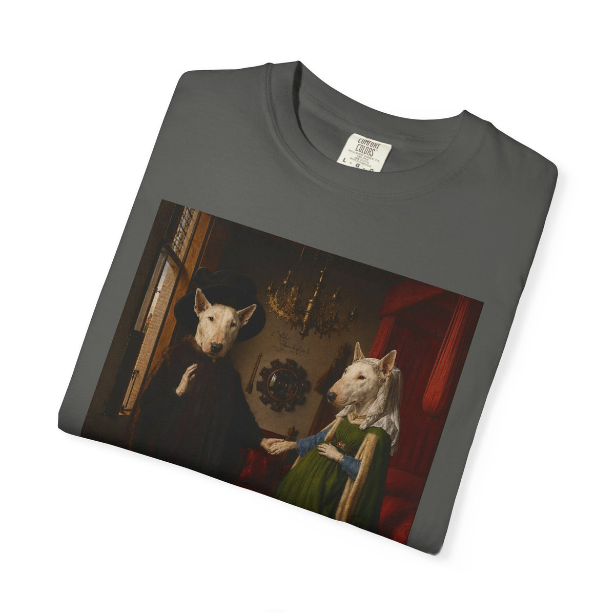 Bull Terrier The Arnolfini Portrait — after Jan van Eyck, 1434 | Garment-Dyed Tee