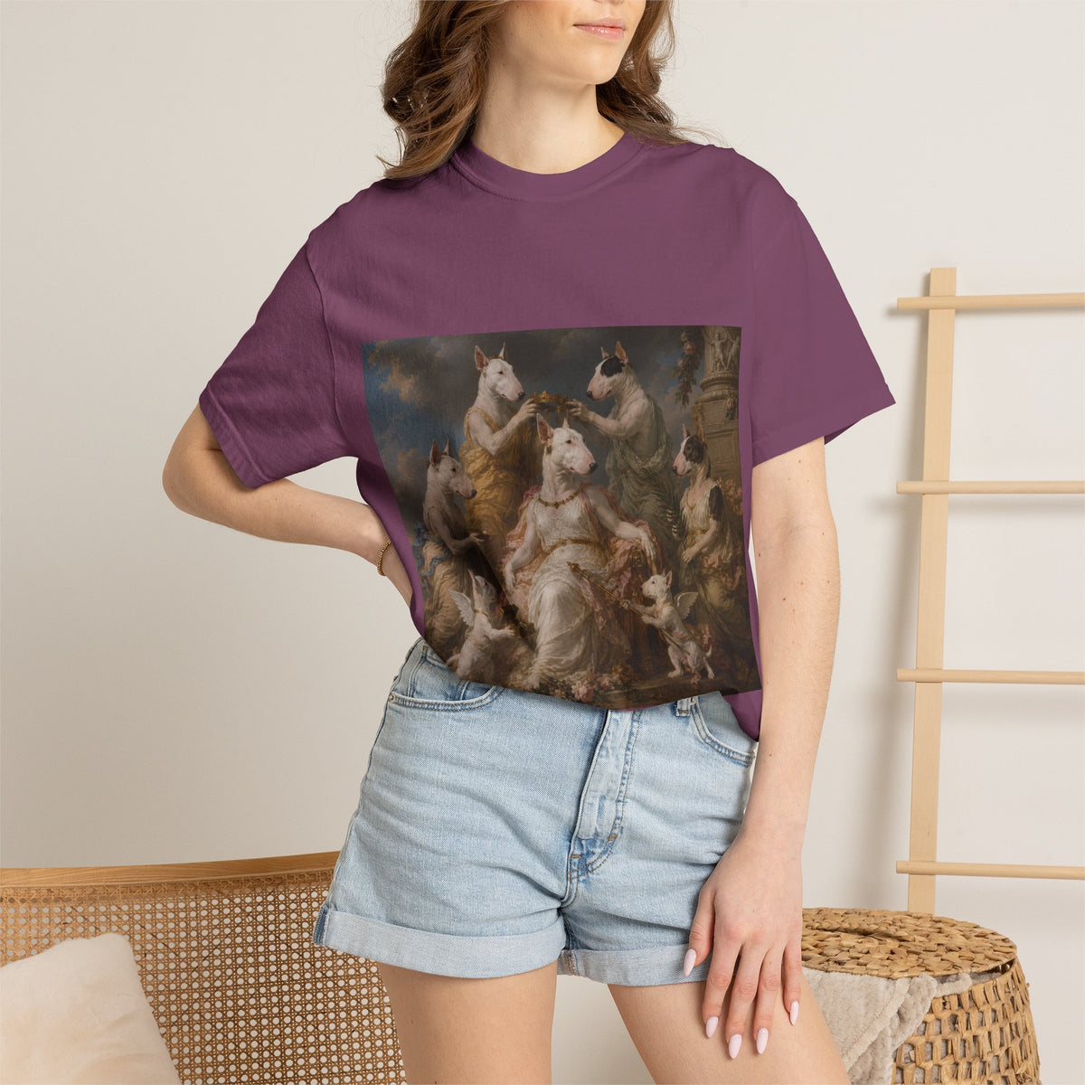 Bull Terrier Themire Crowned by the Graces — after the Sevres Manufactory, 1777 | Garment-Dyed Tee