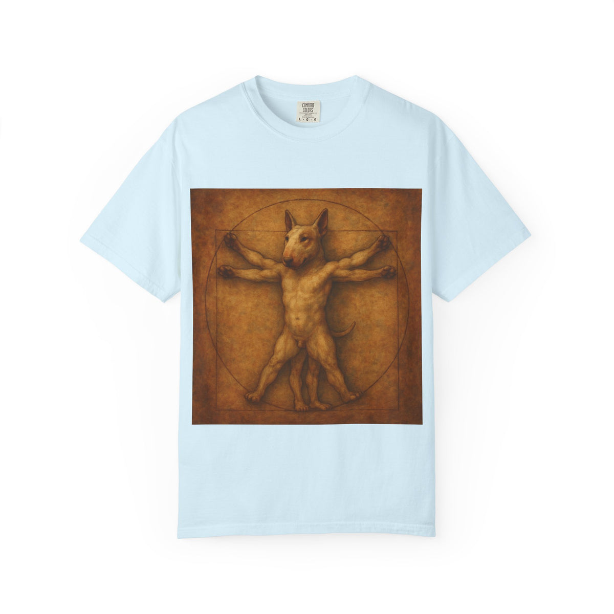 Bull Terrier Vitruvian Man — after Leonardo da Vinci, c.1490 | Garment-Dyed Tee