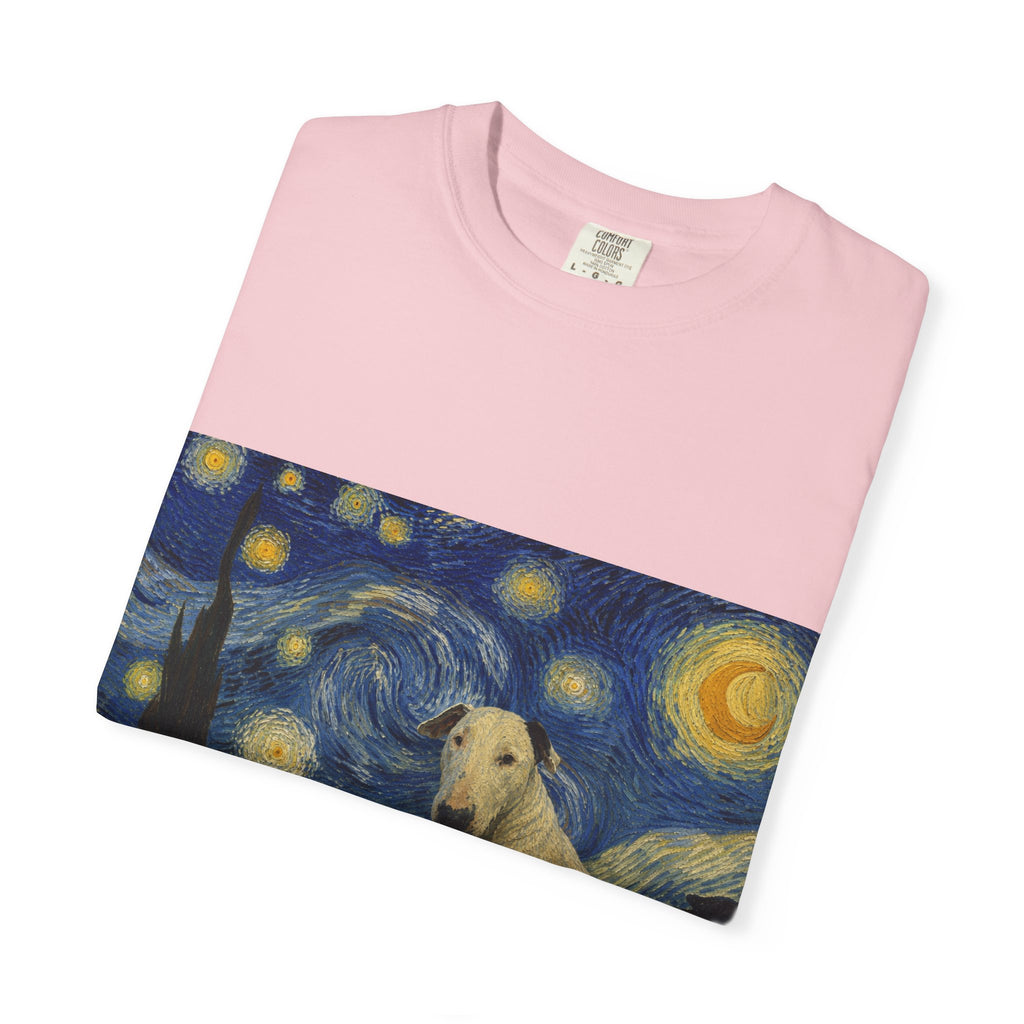 Bull Terrier The Starry Night — after Vincent van Gogh, 1889 | Garment-Dyed Tee