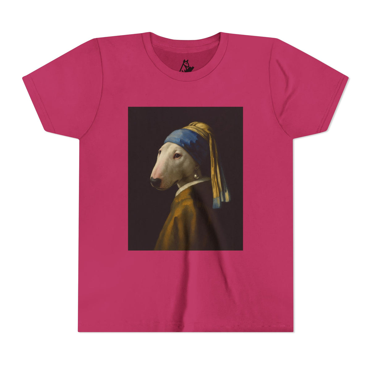 Bull Terrier Girl with a Pearl Earring — after Johannes Vermeer, c.1665 | Youth Tee