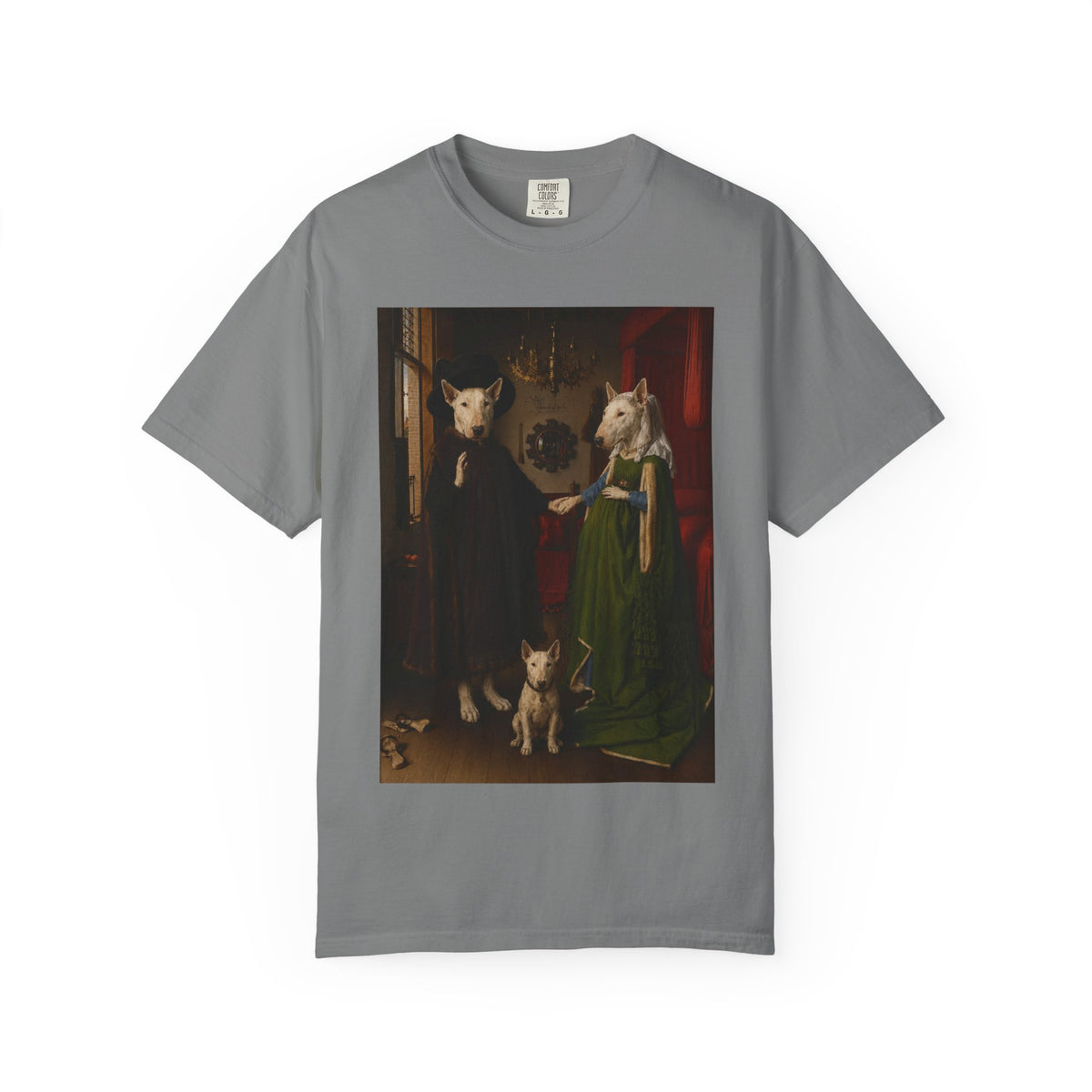 Bull Terrier The Arnolfini Portrait — after Jan van Eyck, 1434 | Garment-Dyed Tee