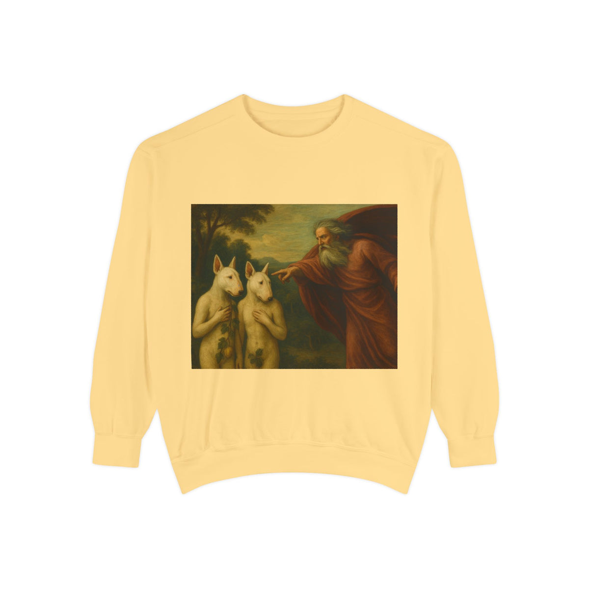Bull Terrier The Rebuke of Adam and Eve — after Domenichino, 1626 | Crewneck