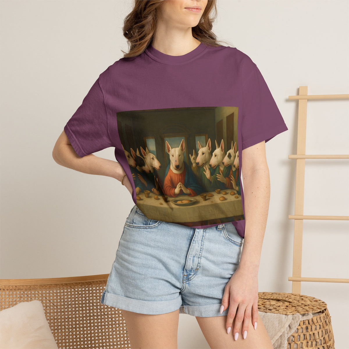 Bull Terrier The Last Supper — after Leonardo da Vinci, 1498 | Garment-Dyed Tee